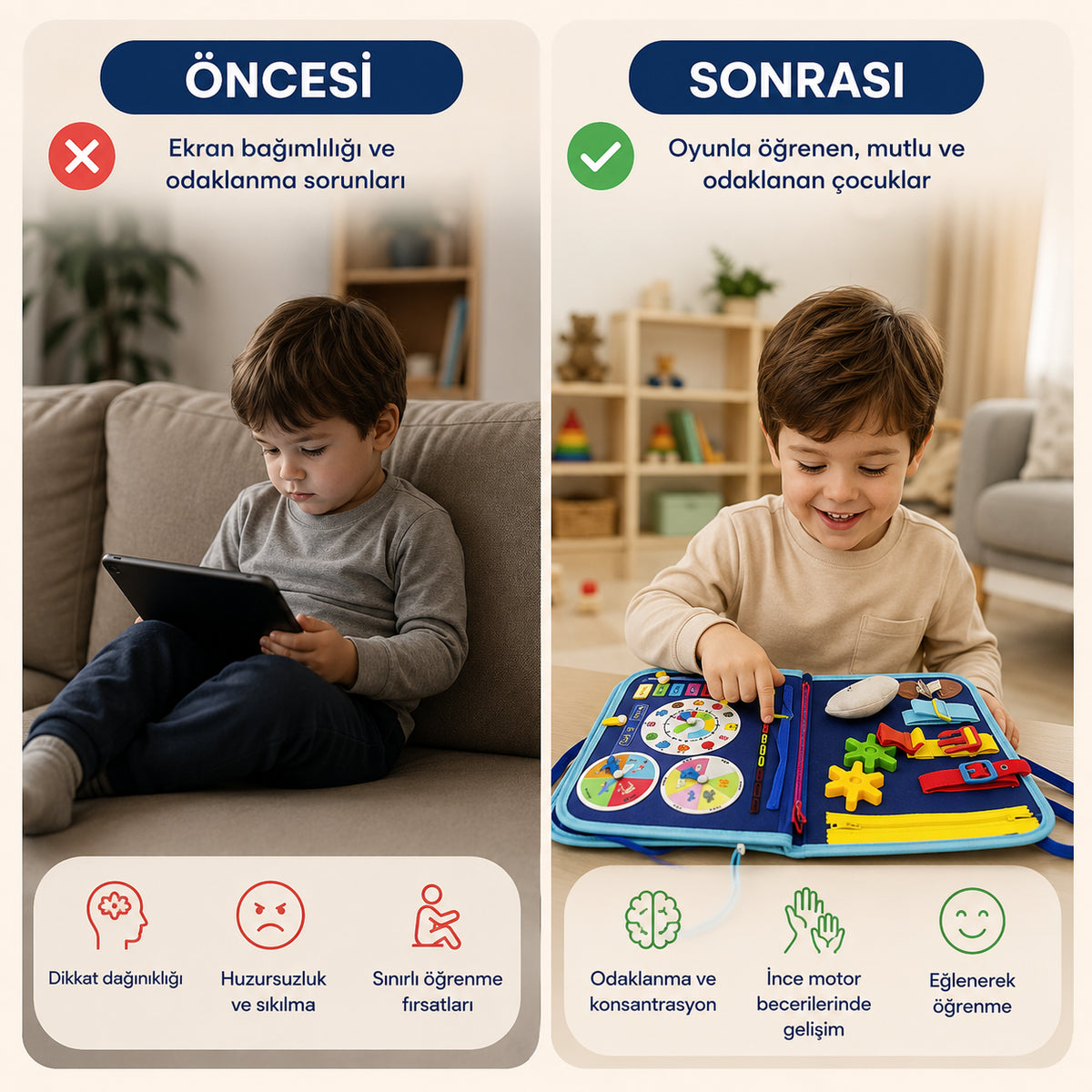 MONEXA Montessori beceri gelişim çantası – taşınabilir tasarım
