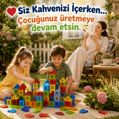 Görsel Beceri Geliştiren 3D Yapı Blokları-Puzzle